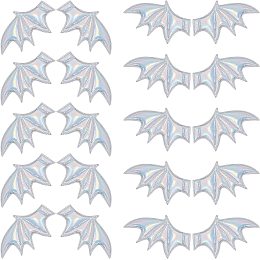 GORGECRAFT 2 Style 40PCS Leather Halloween Bat Wings DIY Crafts Bat Wing Spooky Bats Halloween Decorations for Hair Ornament & Costume Accessory (Linen)