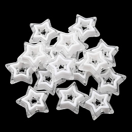 Honeyhandy Acrylic Beads, Bead in Bead, Star, White, 21.5x22x6mm, Hole: 3mm, about 280pcs/500g