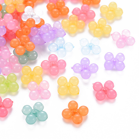 Arricraft Transparent Acrylic Beads, Dyed, Ten Shape, Mixed Color, 13x13x5mm, Hole: 1.5mm, about 1510pcs/500g