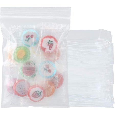 PandaHall Elite 100pcs Clear Resealable Bags 10x15cm Plastic Zip Bags for Small Items Jewelry Packing, Unilateral Thickness: 0.15mm