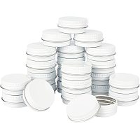 BENECREAT 24 Pack 1/2 oz Aluminum Cans Tin Screw Top Metal Lid Containers for Craft Spices, Tea, Candles, Small Items