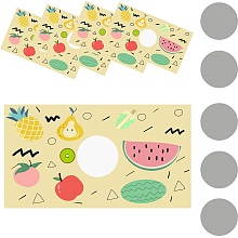 CRASPIRE 120 Sets Scratch Off Cards with Scratch Off Stickers Fruits Theme Funny Scratch Cards and Stickers DIY Coupon Cards, Surprise Greeting Card for Scrapbook Postcard Surprise Gift