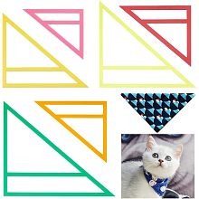 OLYCRAFT 6Pcs 6 Sizes Dog Bandana Sewing Template Set Small Reversible Triangle Sewing Quilting Acrylic Quilting Template Stencil for Small Dogs Cats Pets Bib Bandana Headscarf Making