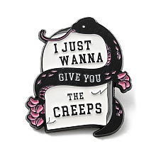 Honeyhandy Halloween Tombstone Alloy Enamel Pin, Word I Just Wanna Give You The Cheeps Brooch for Backpack Clothes, Snake, 30.5x26.5x1.6mm