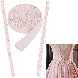 BENECREAT 1 Set Wedding Dress Zipper Replacement, Pearl Pink Adjustable DIY Craft Corset Back Kit Dress Accessories for Prom Dress Strap