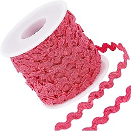 GORGECRAFT 27yard/25m Rick Rack Trim Ribbon Deep Pink Wave Sewing Bending Fringe Trim 5mm/0.2 inch for DIY Sewing Crafts Wedding Bridal Dress Embellishment Party Decoration Gift Wrapping Supplies