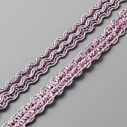 CRASPIRE Polyester Braided Lace Ribbons, DIY Crafts, for Curtain, Clothing, Sofa Decoration, Wave Pattern, Medium Orchid, 5/8 inch(15mm), about 12.58 Yards(11.5m)/Roll