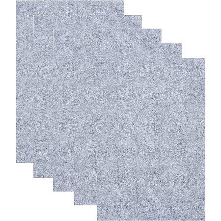 AHANDMAKER 5pcs 7.9x11.8 2mm Fabric Adhesive Sheets, Rectangle Gray Fabric Sticky Back Sheet Felt Fabric Sheets Adhesive Felt Patchwork Sewing Sheets for DIY Crafts and Sewing Projects