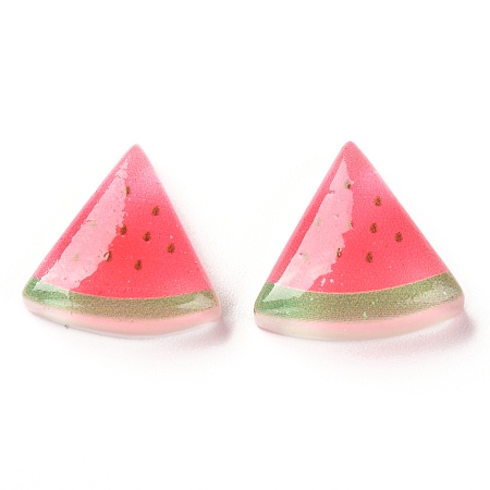 Honeyhandy Transparent Resin Cabochons, Watermelon, Red, 17.5x18x6.5mm