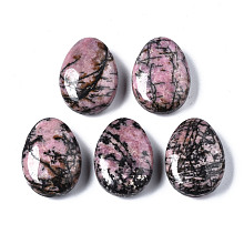 Honeyhandy Natural Rhodonite Pendants, Teardrop, 25x18x8~9mm, Hole: 1.6mm