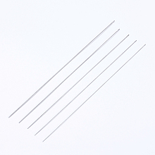 Honeyhandy Iron Beading Needle, with Hook, For Quartz Gemstone Beads, Bead Threader, Platinum, 18x0.04cm