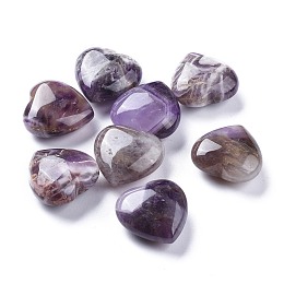 Honeyhandy Natural Amethyst Beads, No Hole/Undrilled, Heart, 25x25.3x11.5mm