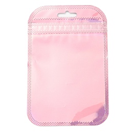 Honeyhandy Plastic Laser Packaging Yinyang Zip Lock Bags, Top Self Seal Pouches, Rectangle, Pink, 13x8.5x0.15cm, Unilateral Thickness: 2.5 Mil(0.065mm)