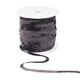 ARRICRAFT 6mm Wide 100yards AB-Color Flat Spangle Paillette Sequin Trim Spool String Beads for Dress Embellish Headband Costume, Black