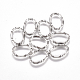 Honeyhandy 304 Stainless Steel Jump Rings, Open Jump Rings, Oval, Stainless Steel Color, 16 Gauge, 13x9x1.2mm, Inner Diameter: 10.5x6.5mm