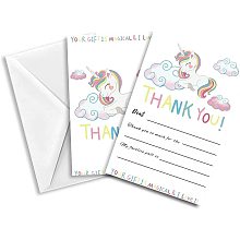 ARRICRAFT Invitations with Envelopes 30 Sheet Fill-in Cloud Unicorn Theme Invites Wedding Invitation Kit for Wedding, Bridal Shower, Baby Shower, Birthday Invitations, 15x10 cm