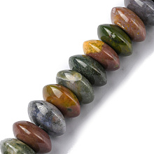 Natural Indian Agate Beads Strands, Disc, 12x5.5~6.5mm, Hole: 1.2mm, about 33pcs/strand, 7.80~8.82 inch(19.8~22.4cm)