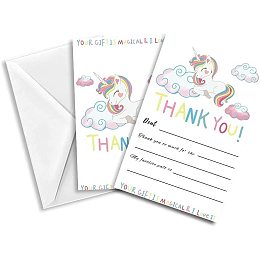 ARRICRAFT Invitations with Envelopes 30 Sheet Fill-in Cloud Unicorn Theme Invites Wedding Invitation Kit for Wedding, Bridal Shower, Baby Shower, Birthday Invitations, 15x10 cm