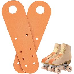 AHANDMAKER 1 Pair Roller Skate Toe Guards, Brown Roller Skate Leather Flat Toe Guard Protector Ice Skate Toe Guards Roller Skate Accessories