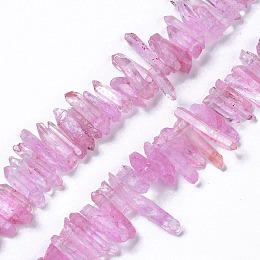 Natural Crackle Quartz Crystal Dyed Beads Strands, Chip, Violet, 13~38x3~7x4~7mm, Hole: 0.8mm, about 67~70pcs/strand, 14.76~15.16''(37.5~38.5cm)