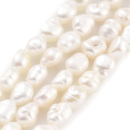 Natural Keshi Pearl Cultured Freshwater Pearl Beads Strands, Baroque Pearls, Two Sides Polished, Grade 4A, Floral White, 3~4mm, Hole: 0.5mm, about 33pcs/strand, 7.09''(18cm)