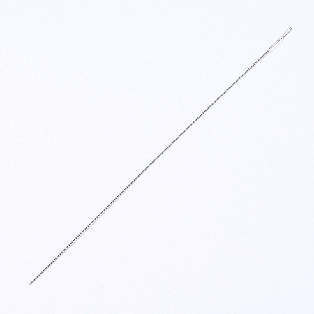 Honeyhandy Iron Beading Needle, Twisted, Platinum, 10.8x0.03cm