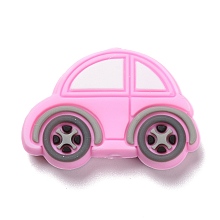 Honeyhandy Silicone Focal Beads, Car, Pearl Pink, 21.5x32x8mm, Hole: 2.5mm