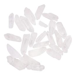 PandaHall Elite 1 Box About 23pcs Clear Nuggets Tusk Shape Natural Quartz Crystal Points Shards Beads Drilled Gemstone (Hole: 1mm)