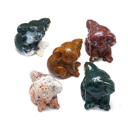 Honeyhandy Natural Jade Sculpture Display Decorations, for Home Office Desk, Koala, 24~27x26~30.5x29~30mm