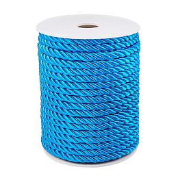 PandaHall Elite 5mm/ 18 Yards Twisted Cord Rope Nylon Twisted Cord Trim Thread String for Home Décor Curtain Tieback, Honor Cord (Teal Color)