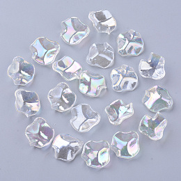 Honeyhandy Transparent Acrylic Pendants, AB Color Plated, Petal, Clear AB, 16x15x5mm, Hole: 1.4mm