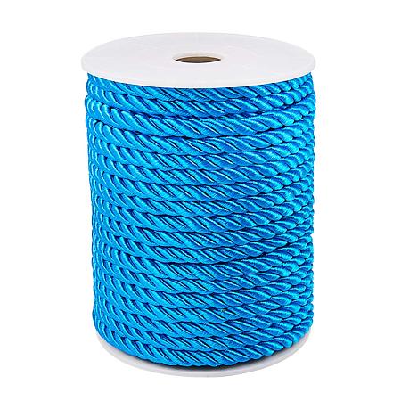 PandaHall Elite 5mm/ 18 Yards Twisted Cord Rope Nylon Twisted Cord Trim Thread String for Home Décor Curtain Tieback, Honor Cord (Teal Color)