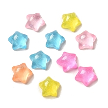 Honeyhandy Transparent Resin Decoden Cabochons with Glitter Powder, Mixed Color, Star, 11.5x11.5x5.5mm