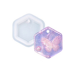 Honeyhandy DIY Pendant Silicone Molds, Resin Molds, For UV Resin, Epoxy Resin Jewelry Making, Hexagon, 52x49x8.5mm