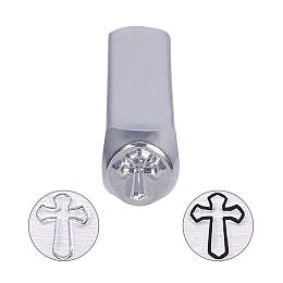 BENECREAT 6mm 1/4" Cross Design Stamps, Metal Punch Stamp Stamping Tool - Electroplated Hard Carbon Steel Tools to Stamp/Punch Metal, Jewelry, Leather, Wood