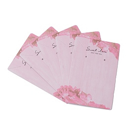 Honeyhandy Coated Paper Bracelet Display Cards, Rectangle, Floral Pattern, 9.1x6x0.04cm