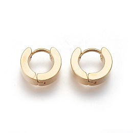 Honeyhandy 304 Stainless Steel Huggie Hoop Earrings, Hypoallergenic Earrings, Thick Hoop Earrings, Ring Shape, Golden, 10x11.5x3mm, Pin: 1mm