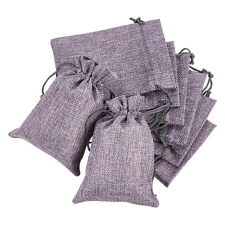 BENECREAT 30PCS Burlap Bags with Drawstring Gift Bags Jewelry Pouch for Wedding Party Treat and DIY Craft - 5.5 x 3.9 Inch, Grey