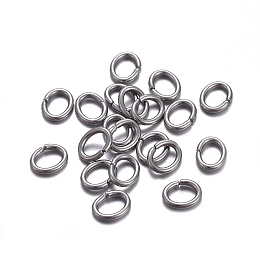 Honeyhandy 316 Surgical Stainless Steel Jump Rings, Open Jump Rings, Oval, Stainless Steel Color, 20 Gauge, 5x4x0.8mm, Inner Diameter: 2.5x3mm, about 430pcs/20g