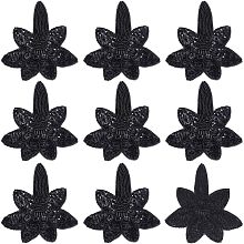 GORGECRAFT 10PCS Black Lace Flower Patch Sequin Flowers Patches Glitter Gauze Embroidery Ornaments Lace Sequins Sew on Patches Wedding Bridal Dress Embroidered Appliques for Sewing Craft Party