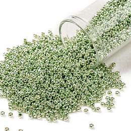 TOHO Round Seed Beads, Japanese Seed Beads, Frosted, (560F) Matte Galvanized Kiwi, 11/0, 2.2mm, Hole: 0.8mm, about 1110pcs/10g