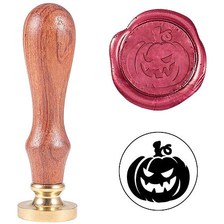 PandaHall Elite Halloween Pumpkin Wax Seal Stamp Vintage Retro Sealing Stamp for Embellishment of Envelopes, Halloween Party Invitations, Wine Packages, Gift Packing