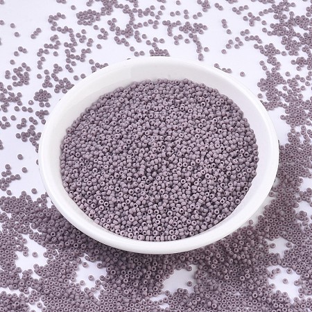 MIYUKI Round Rocailles Beads, Japanese Seed Beads, 11/0, (RR410F) Matte Opaque Mauve, 2x1.3mm, Hole: 0.8mm, about 1111pcs/10g
