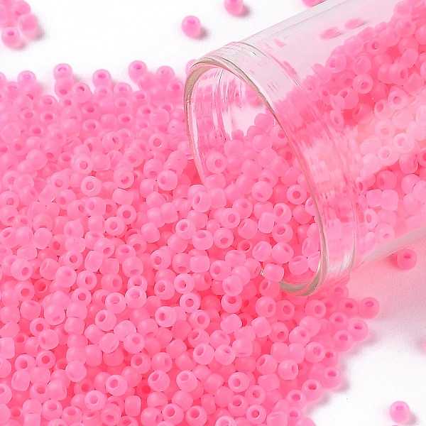 TOHO Round Seed Beads, Japanese Seed Beads, Frosted, (910F) Hot Pink ...