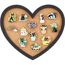 BENECREAT Pin Board Heart Cork Board Bulletin Display Board, 0.8" Thick Wall Mounted Cork Board for Brooch Pin Storage, Office Home School Wedding Decoration, 8x6.7"