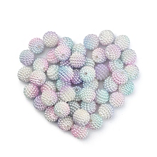 50Pcs Imitation Pearl Acrylic Beads, Berry Beads, Combined Beads, Round, Colorful, 10mm, Hole: 1mm