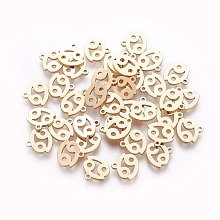 Honeyhandy 304 Stainless Steel Charms, Constellation/Zodiac Sign, Real 18K Gold Plated, Cancer, 8.8x9x1mm, Hole: 0.8mm