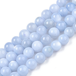 Honeyhandy Natural Freshwater Shell Beads Strands, Dyed, Round, Cornflower Blue, 2.5mm, Hole: 0.5mm, about 122~136pcs/strand, 14.57 inch~15.63 inch(37cm~39.7cm)