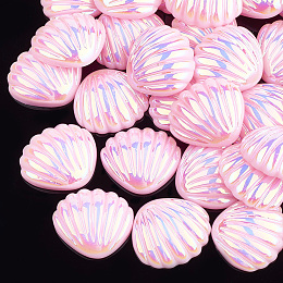 Honeyhandy Resin Cabochons, AB Color, Shell, Pink, 21x19x6mm