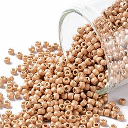 TOHO Round Seed Beads, Japanese Seed Beads, (PF551F) PermaFinish Peach Gold Metallic Matte, 11/0, 2.2mm, Hole: 0.8mm, about 5555pcs/50g